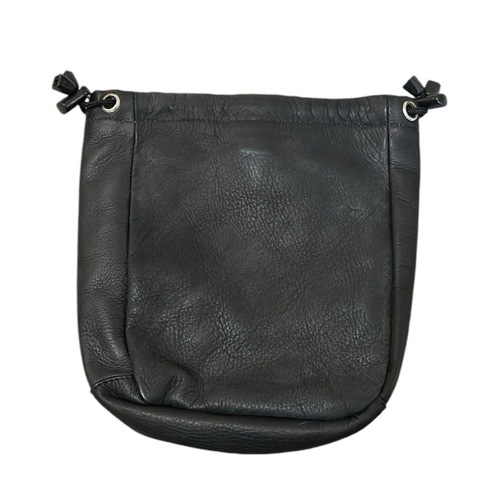 NOT FOR SALE Piel Genuine Leather Black Drawstring Bag - Picture 7 of 8